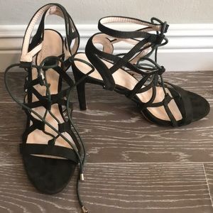 Suede Olive Green Heels